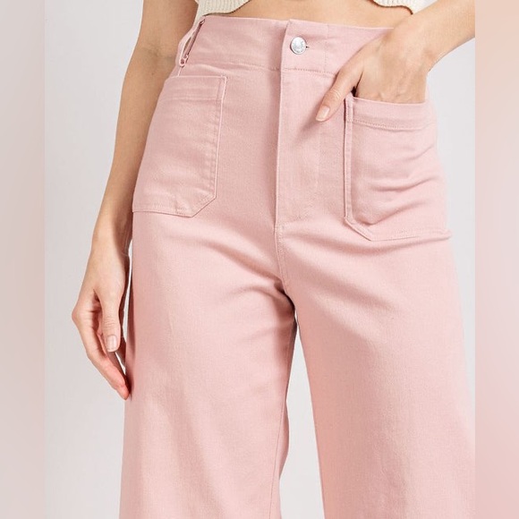 NWT ee:some Wide Leg Dusty Pink Jeans Size M - Picture 4 of 4
